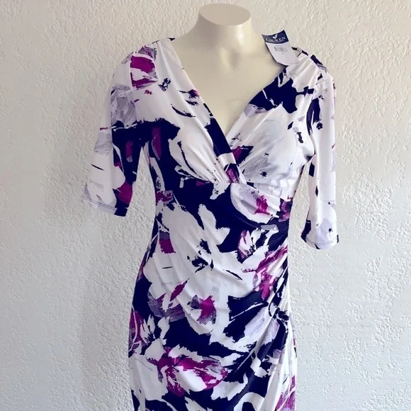 Lauren Ralph Lauren floral stretchy dress SZ 6 NWT - Picture 2 of 14